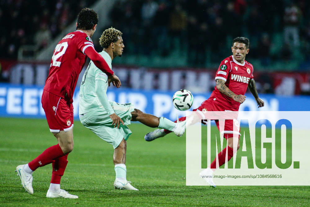 SOCCER - UEFA Conference League - CSKA vs. AS Monaco Photo by IPA ABACAPRESS.COM89726115 - Monaco s Paris Brunner in action against CSKA s Stefano Sensi during the UEFA Conference League match between PFC CSKA and AS Monaco at Vasil Levski National Stadium in Sofia, Bulgaria, on October 15, 2026 Sofia Bulgaria