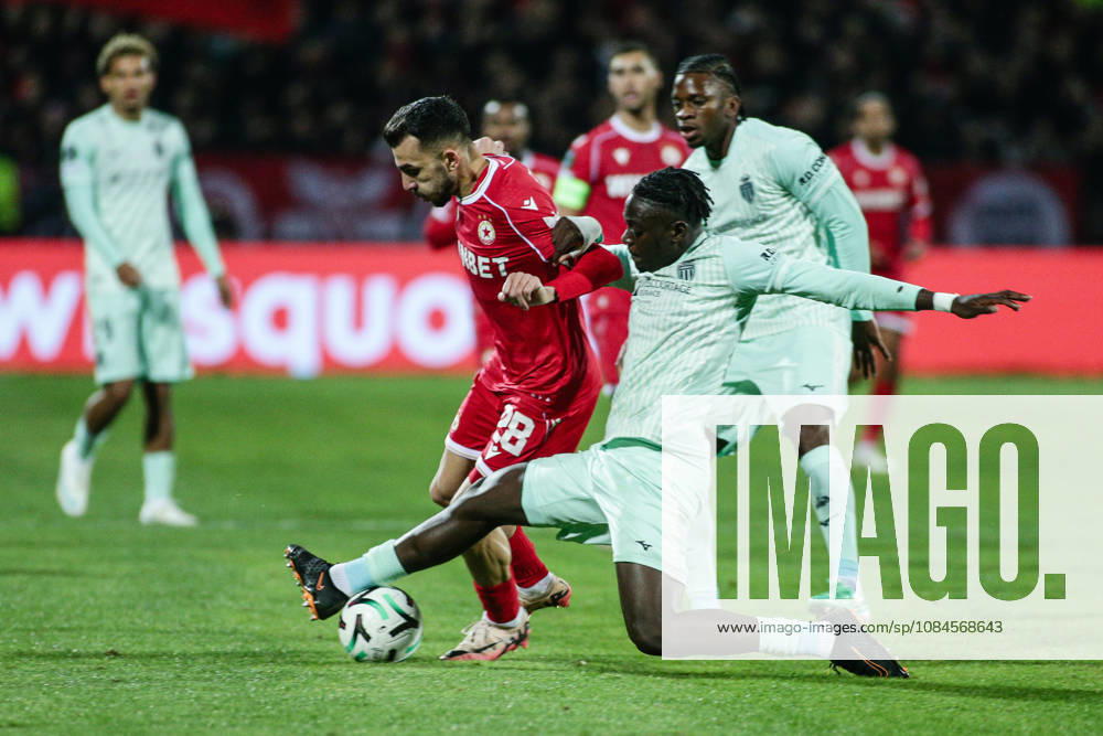 IPA89727551 - Monaco s Christian Mawissa in action against CSKA s Ioannis Pitas during the UEFA Conference League match between PFC CSKA and AS Monaco at Vasil Levski National Stadium in Sofia, Bulgaria, on October 15, 2026