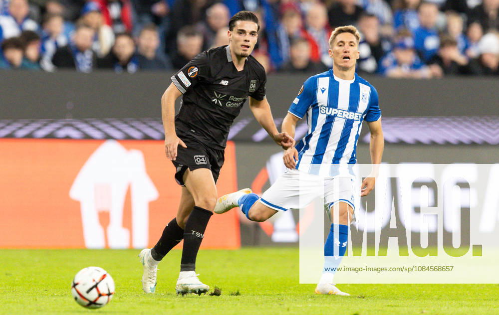 Europa League: Lech Poznan vs Bayer 04 Leverkusen Miguel Gutierrez, Joel Pereira during Europa League: Lech Poznan vs Bayer 04 Leverkusen match in Poznan, Poland, on October 15, 2026 Poznan Poland