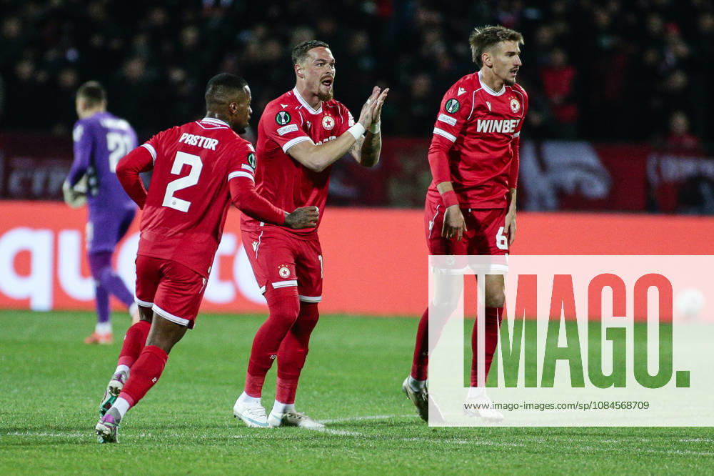 IPA89727549 - CSKA s Joel Zwarts celebrates after scoring during the UEFA Conference League match between PFC CSKA and AS Monaco at Vasil Levski National Stadium in Sofia, Bulgaria, on October 15, 2026