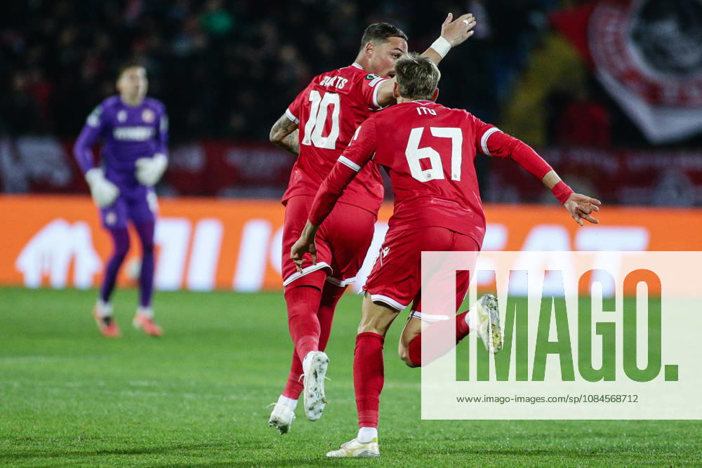 IPA89727550 - CSKA s Joel Zwarts celebrates after scoring during the UEFA Conference League match between PFC CSKA and AS Monaco at Vasil Levski National Stadium in Sofia, Bulgaria, on October 15, 2026