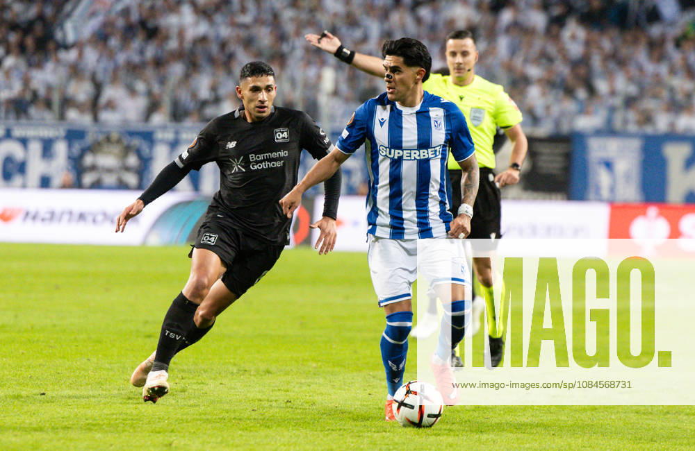Europa League: Lech Poznan vs Bayer 04 Leverkusen Equi Fernandez, Luis Palma during Europa League: Lech Poznan vs Bayer 04 Leverkusen match in Poznan, Poland, on October 15, 2026 Poznan Poland