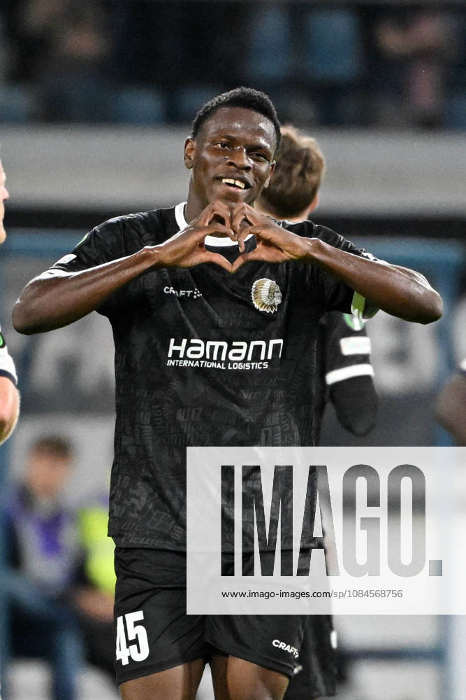 AA Gent vs Aarhus Hyllarion Goore of KAA Gent celebrates after scoring the 1-0 goal during Matchday 2 in the 2026-2027 Uefa Conference League season - league phase between AA Gent and AGF Aarhus on October 15 , 2026 in Gent, Belgium. (Photo by Maarten Straetemans Isosport) Gent Belgium