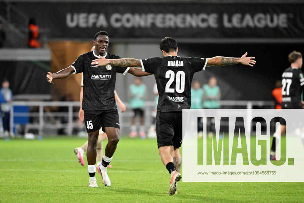 AA Gent vs Aarhus Hyllarion Goore of KAA Gent celebrates after scoring the 1-0 goal during Matchday 2 in the 2026-2027 Uefa Conference League season - league phase between AA Gent and AGF Aarhus on October 15 , 2026 in Gent, Belgium. (Photo by Maarten Straetemans Isosport) Gent Belgium