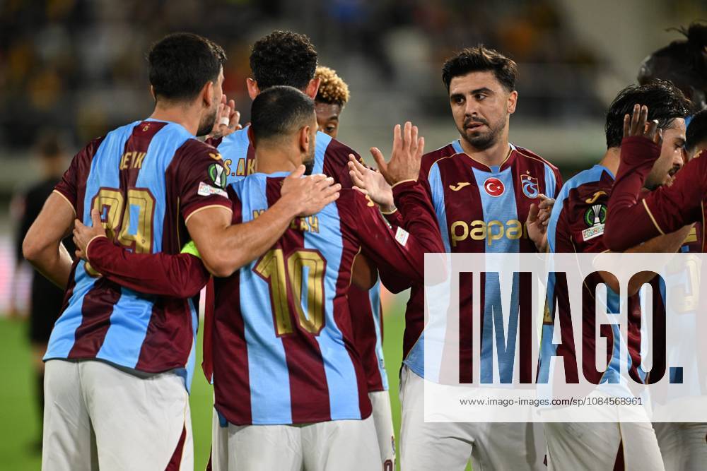 KuPS Kuopio v Trabzonspor - UEFA Conference League TAMPERE, FINLAND - OCTOBER 15: Muhammed Salah (10) of Trabzonspor celebrates with his team mates after a goal during the UEFA Conference League Week 1 match between KuPS Kuopio and Trabzonspor at Tammelan Stadium, on October 15, 2026 in Tampere, Finland. Hasan Tascan Anadolu Tampere Finland. Editorial use only. Please get in touch for any other usage.
