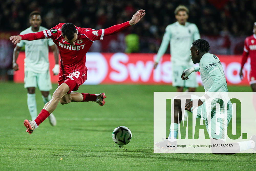 SOCCER - UEFA Conference League - CSKA vs. AS Monaco Photo by IPA ABACAPRESS.COM89727552 - Monaco s Christian Mawissa in action against CSKA s Ioannis Pitas during the UEFA Conference League match between PFC CSKA and AS Monaco at Vasil Levski National Stadium in Sofia, Bulgaria, on October 15, 2026 Sofia Bulgaria