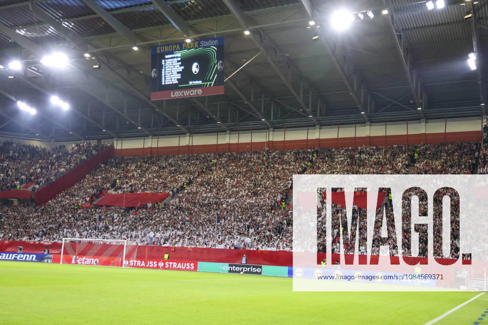 Fanblock SC Freiburg , Deutschland, Fussball, UEFA Conference League, 1. Spieltag, 2026 2027, SC Freiburg vs. FK Jablonec, 15.10.2026, Freiburg im Breisgau Stadion am Wolfswinkel Deutschland