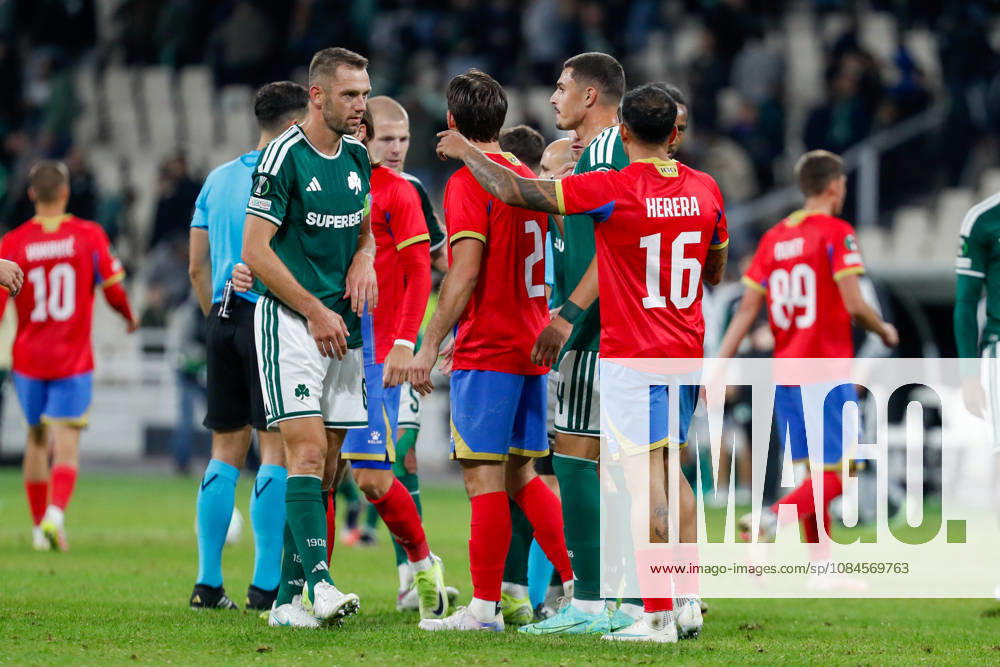 Panathinaikos F.C. v FK Borac Banja Luka UEFA Europa Conference League Panathinaikos F.C. and FK Borac Banja Luka players at the end of the UEFA Europa Conference League match at Olympic Stadium, Athens 15 10 2026 UK Newspapers OUT