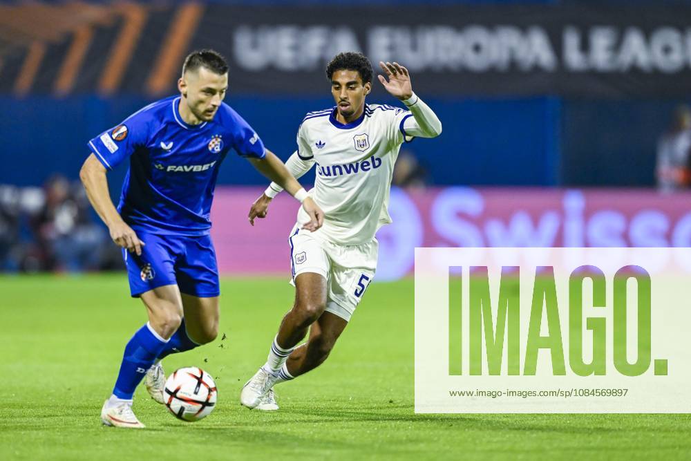 GNK Dinamo v RSC Anderlecht - UEFA Europa League ZAGREB, CROATIA - OCTOBER 15 : Barry Kais defender of RSC Anderlecht in action during the UEFA Europa League 2026 27 League Phase matchday 2 match between GNK Dinamo and RSC Anderlecht on October 15, 2026 in Zagreb, Croatia, 15 10 2026 Zagreb Croatia