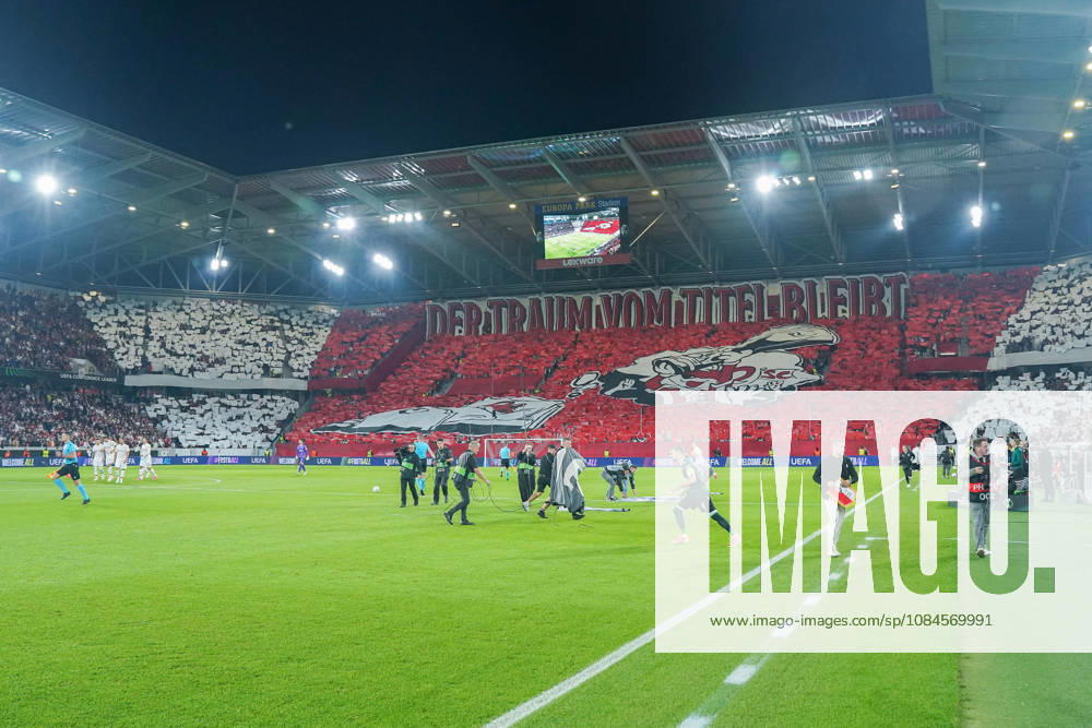 UEFA Conference-League: SC Freiburg vs FK Jablonec, 15.10.2026 SC Freiburg Fan-Choreografie mit Der Traum vom Titel bleibt UEFA Conference-League: SC Freiburg vs FK Jablonec, Europa-Park-Stadion