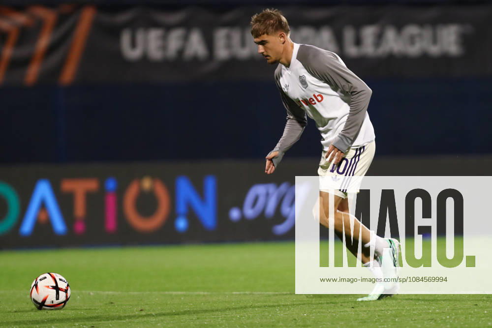 Zagreb, Croatia, 15th October 2026. UEFA Europa League. League phase, Matchday 2, Dinamo Zagreb vs Anderlecht at Maksimir Stadium, Zagreb. Marten WINKLER (10) warming up. UEFA Europa League, Dinamo Zagreb vs Anderlecht.