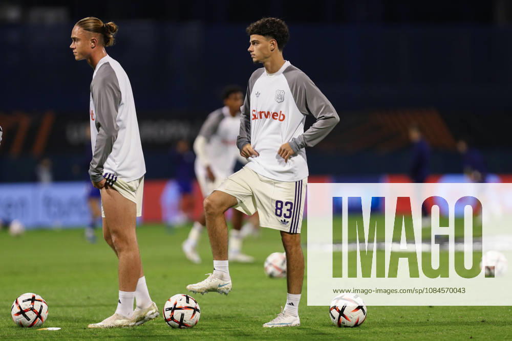 Zagreb, Croatia, 15th October 2026. UEFA Europa League. League phase, Matchday 2, Dinamo Zagreb vs Anderlecht at Maksimir Stadium, Zagreb. Tristan DEGREEF (83) warming up. UEFA Europa League, Dinamo Zagreb vs Anderlecht.
