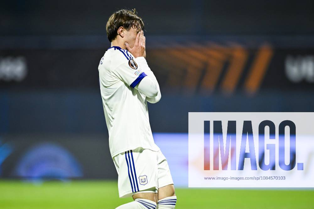 GNK Dinamo v RSC Anderlecht - UEFA Europa League ZAGREB, CROATIA - OCTOBER 15 : Cvetkovic Mihajlo forward of RSC Anderlecht missing an opportunity during the UEFA Europa League 2026 27 League Phase matchday 2 match between GNK Dinamo and RSC Anderlecht on October 15, 2026 in Zagreb, Croatia, 15 10 2026 Zagreb Croatia
