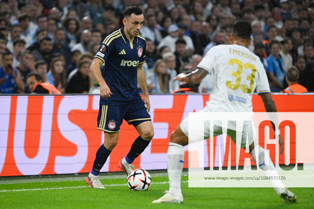 Manolis Saliakas (Olympiakos) - UEFA Europa League match between Olympique de Marseille and Olympiakos on October 15, 2026 at the CEPAC Velodrome Stadium in Marseille.