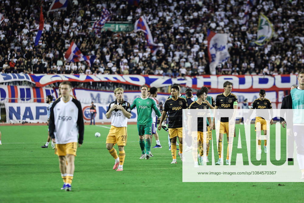 UEFA Conference League HNK Hajduk Split v AFC Ajax SPLIT, CROATIA - OCTOBER 15: Ajax players players acknowledge the fans after the UEFA Conference League 2026 27 League Phase MD1 match between HNK Hajduk Split and AFC Ajax at Stadion Poljud on October 15, 2026 in Split, Croatia. IvanaxIvanovic PIXSELL