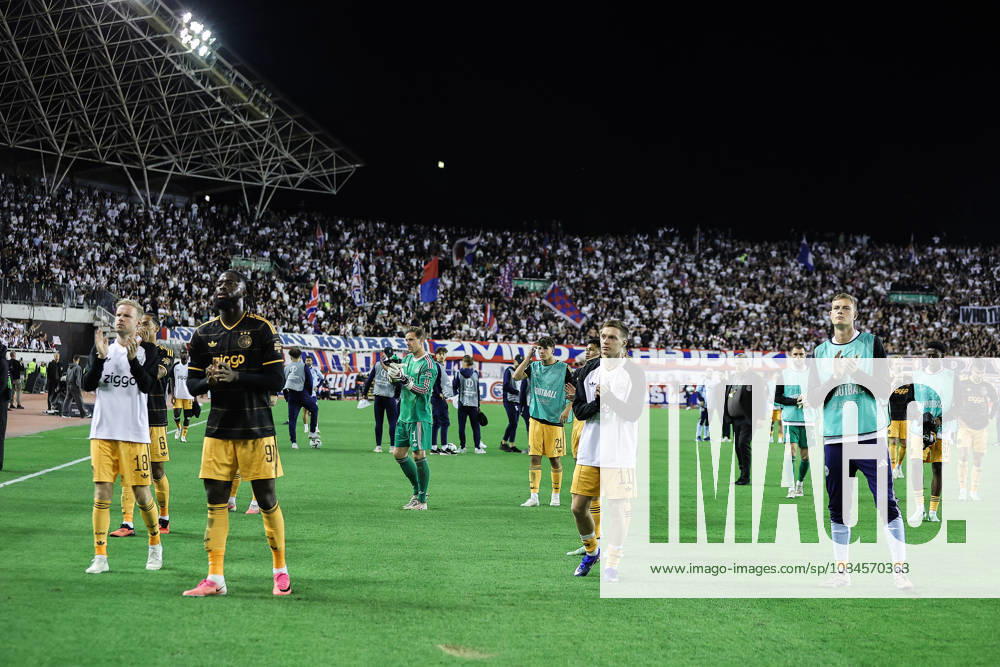 UEFA Conference League HNK Hajduk Split v AFC Ajax SPLIT, CROATIA - OCTOBER 15: Ajax players players acknowledge the fans after the UEFA Conference League 2026 27 League Phase MD1 match between HNK Hajduk Split and AFC Ajax at Stadion Poljud on October 15, 2026 in Split, Croatia. IvanaxIvanovic PIXSELL