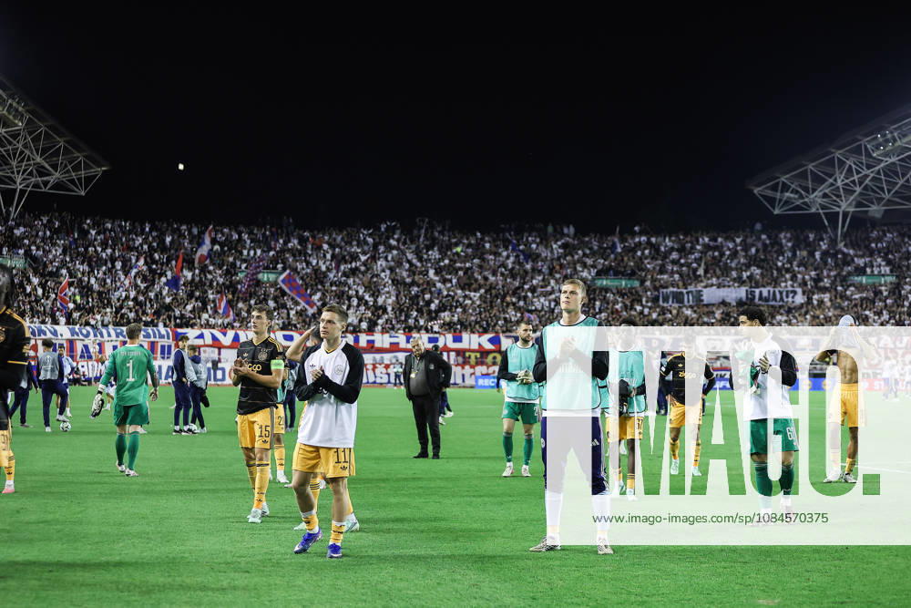 UEFA Conference League HNK Hajduk Split v AFC Ajax SPLIT, CROATIA - OCTOBER 15: Ajax players players acknowledge the fans after the UEFA Conference League 2026 27 League Phase MD1 match between HNK Hajduk Split and AFC Ajax at Stadion Poljud on October 15, 2026 in Split, Croatia. IvanaxIvanovic PIXSELL