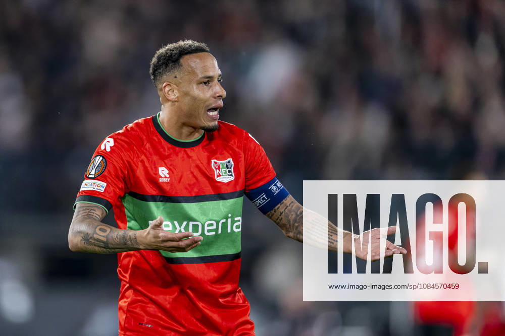 NIJMEGEN - NEC Nijmegen forward Tjaronn Chery during the UEFA Europa League match between N.E.C. and Levski Sofia at Stadion De Goffert on 15 October 2026 in Nijmegen, Nederland. (Photo by DeFodi Images) -