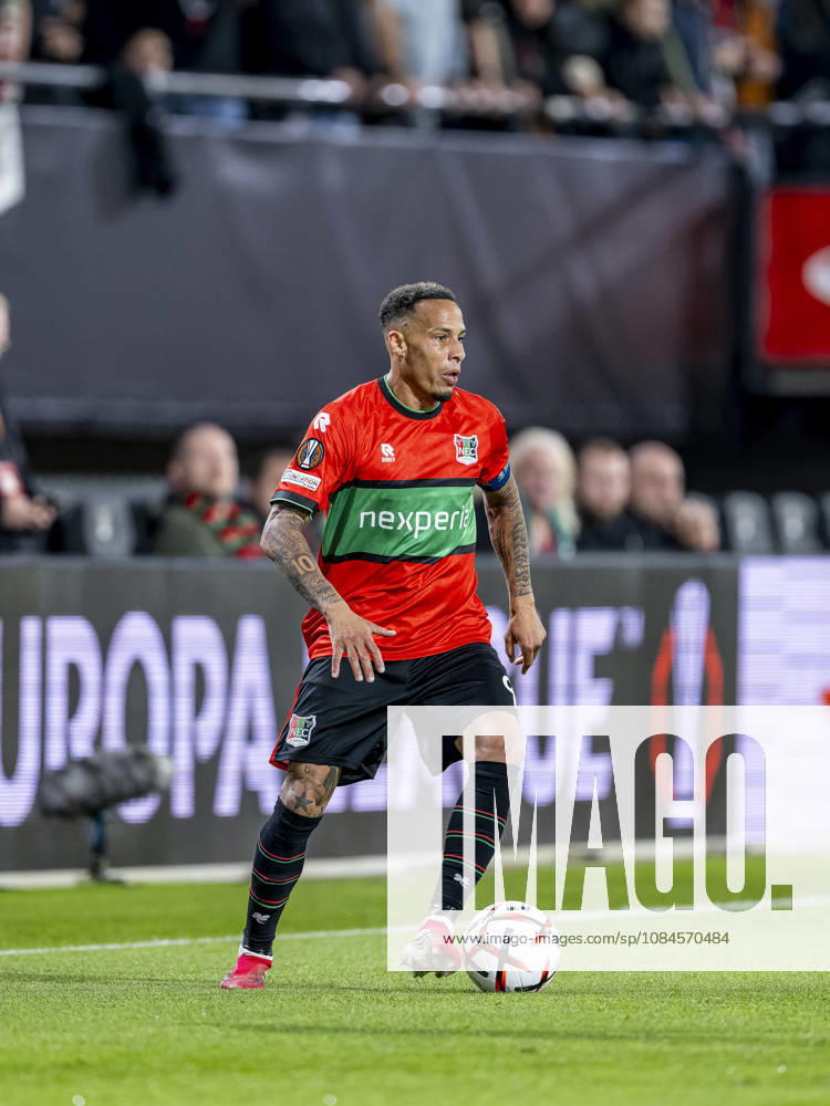 NIJMEGEN - NEC Nijmegen forward Tjaronn Chery during the UEFA Europa League match between N.E.C. and Levski Sofia at Stadion De Goffert on 15 October 2026 in Nijmegen, the Netherlands. (Photo by DeFodi Images) -