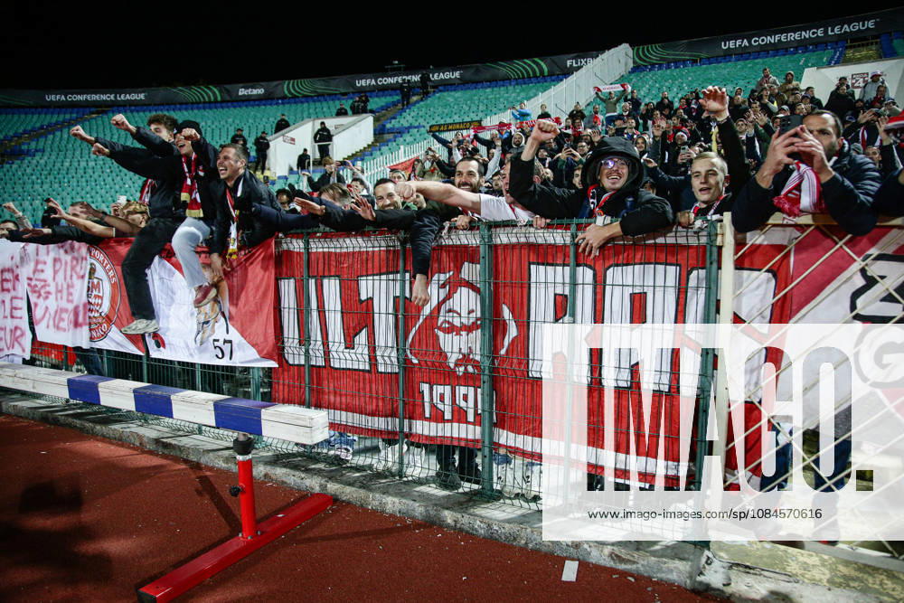 SOCCER - UEFA Conference League - CSKA vs. AS Monaco Photo by IPA ABACAPRESS.COM89728649 - Monaco fans celebrate after the UEFA Conference League match between PFC CSKA and AS Monaco at Vasil Levski National Stadium in Sofia, Bulgaria, on October 15, 2026 Sofia Bulgaria