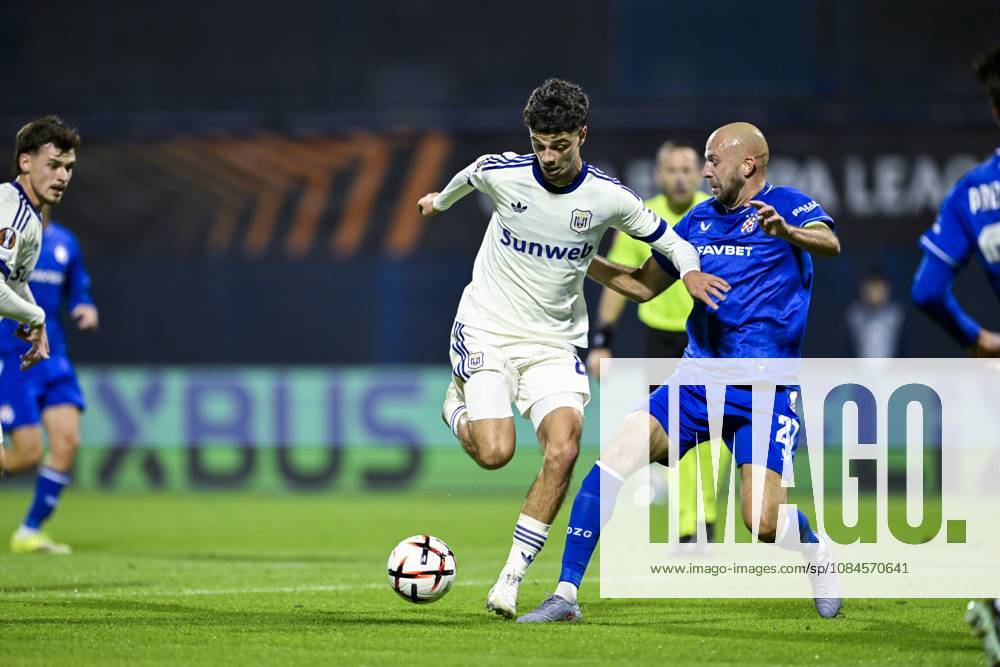 GNK Dinamo v RSC Anderlecht - UEFA Europa League ZAGREB, CROATIA - OCTOBER 15 : Degreef Tristan midfielder of RSC Anderlecht in action during the UEFA Europa League 2026 27 League Phase matchday 2 match between GNK Dinamo and RSC Anderlecht on October 15, 2026 in Zagreb, Croatia, 15 10 2026 Zagreb Croatia