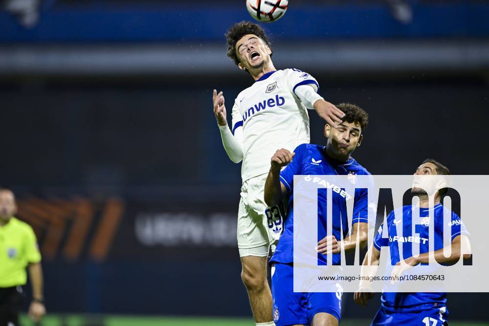 GNK Dinamo v RSC Anderlecht - UEFA Europa League ZAGREB, CROATIA - OCTOBER 15 : Degreef Tristan midfielder of RSC Anderlecht in action during the UEFA Europa League 2026 27 League Phase matchday 2 match between GNK Dinamo and RSC Anderlecht on October 15, 2026 in Zagreb, Croatia, 15 10 2026 Zagreb Croatia