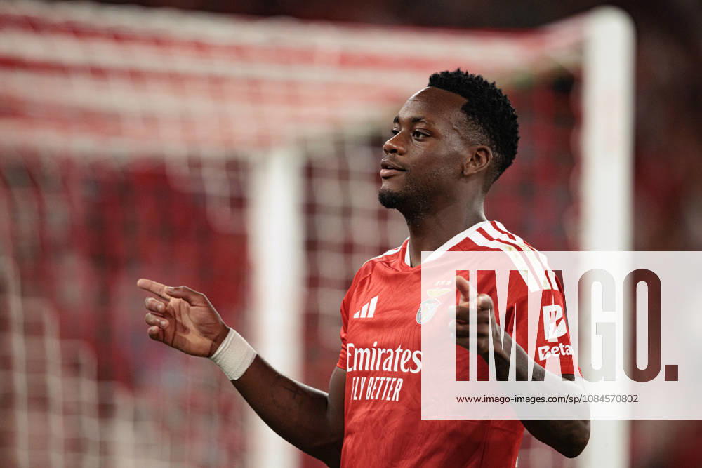 Jhon Duran seen celebrating after scoring goal during UEFA Europa League 2026 2027 league phase game between teams of SL Benfica and Celtic FC at Estadio Da Luz (Maciej Rogowski Ball Raw Images PT) Lisbon Estadio Da Luz Portugal