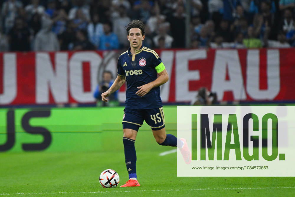 Panagiotis Retsos (Olympiakos) - UEFA Europa League match between Olympique de Marseille and Olympiakos on October 15, 2026 at the CEPAC Velodrome Stadium in Marseille.