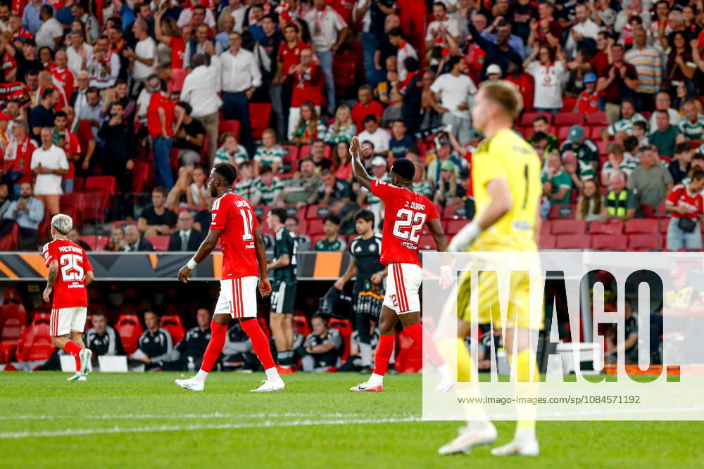 Estadio da Luz Jhon Duran forward of Benfica celebrates after scoring the team s third goal during the UEFA Europa League 2026 27 League Phase MD2 match between SL Benfica and Celtic FC at Estadio do SL Benfica on October 15, 2026 in Lisbon, Portugal. UEFA Europa League 2026 27 League Phase MD2 - SL Benfica and Celtic FC (Valter Gouveia SPP)