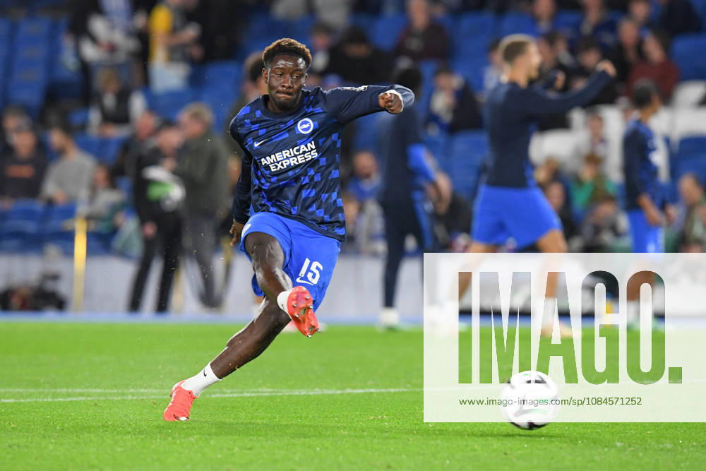 Brighton and Hove Albion v Kauno Zalgiris, UEFA Conference League Ibrahim Osman Forward of Brighton and Hove Albion warms up before the UEFA Conference League match between Brighton and Hove Albion and Kauno Zalgiris at the American Express Stadium, Brighton and Hove, UK on 15 October 2026. Brighton and Hove American Express Stadium East Sussex UK Editorial use only ,