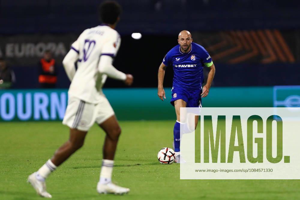 Zagreb, Croatia, 15th October 2026. UEFA Europa League. League phase, Matchday 2, Dinamo Zagreb vs Anderlecht at Maksimir Stadium, Zagreb. Josip MISIC (27) with the ball. UEFA Europa League, Dinamo Zagreb vs Anderlecht.
