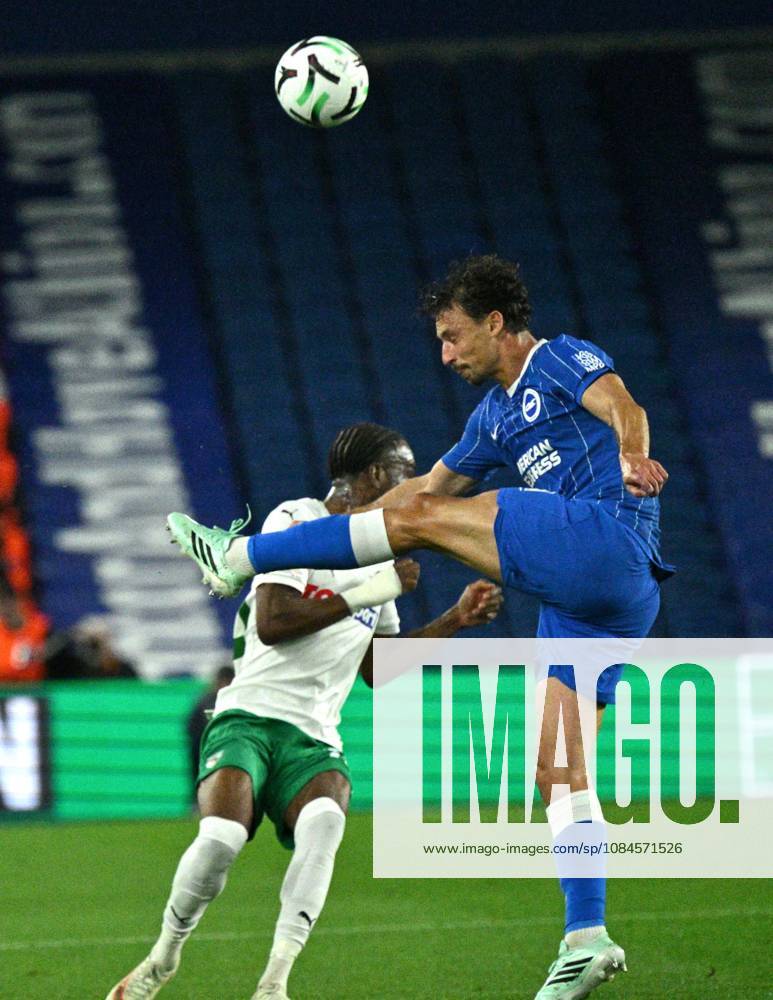 Olivier Boscagli of Brighton hooks the ball clear during the UEFA Conference League match between Brighton and Hove Albion and Kuano Zalgiris at the American Express Stadium , Brighton , UK - 15th October 2026 Brighton & Hove Albion vs Kuano Zalgiris UEFA Conference League Football, Amex Stadium, Sussex, United Kingdom - 15 Oct 2026Brighton Amex Stadium Sussex United Kingdom Editorial use only. No merchandising. For Football images FA and Premier League restrictions apply inc. no internet mobile usage without FAPL license - for details contact Football Dataco