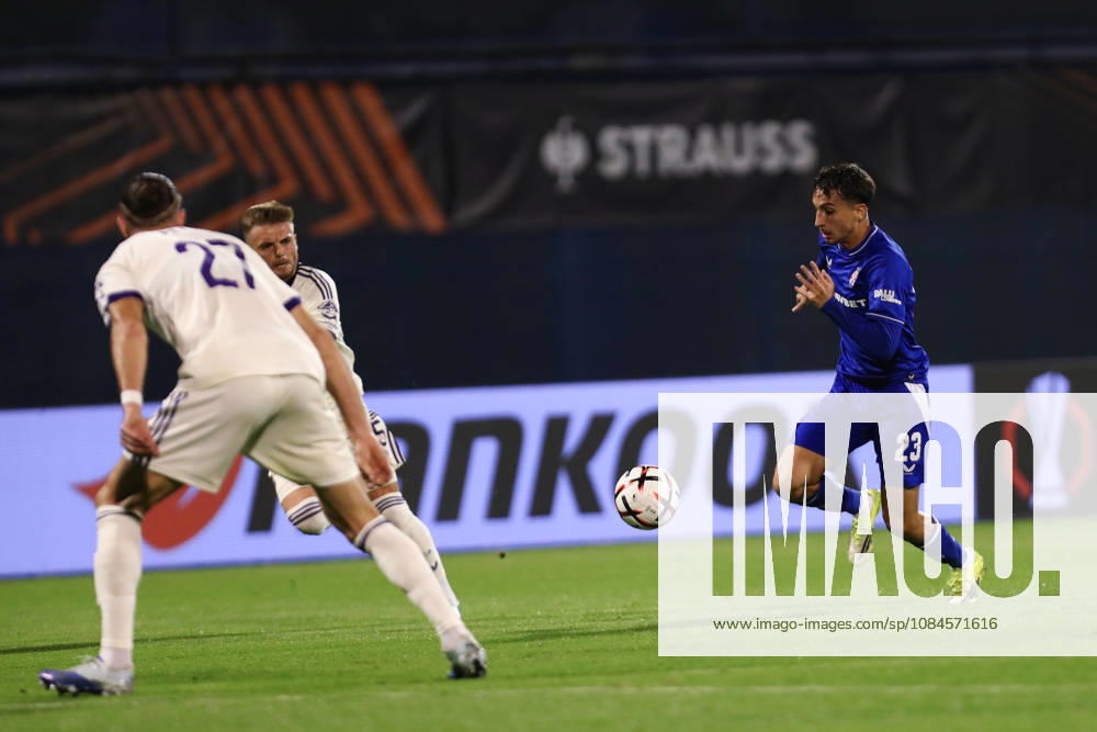Zagreb, Croatia, 15th October 2026. UEFA Europa League. League phase, Matchday 2, Dinamo Zagreb vs Anderlecht at Maksimir Stadium, Zagreb. Iker ALMENA (23) running for ball. UEFA Europa League, Dinamo Zagreb vs Anderlecht.