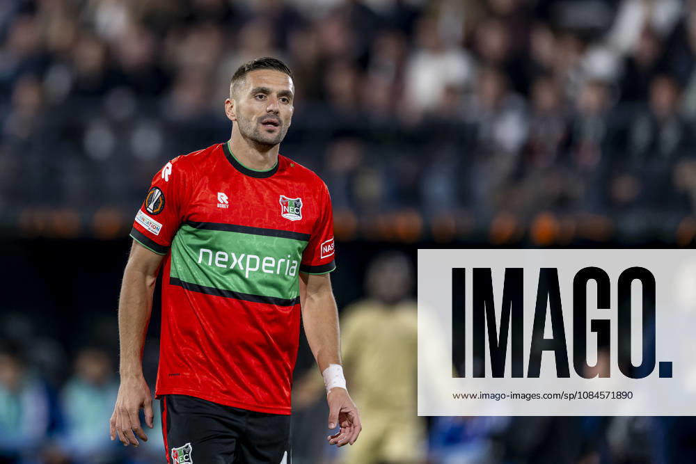 NIJMEGEN - NEC Nijmegen forward Duöan Tadic during the UEFA Europa League match between N.E.C. and Levski Sofia at Stadion De Goffert on 15 October 2026 in Nijmegen, Nederland. (Photo by DeFodi Images) -