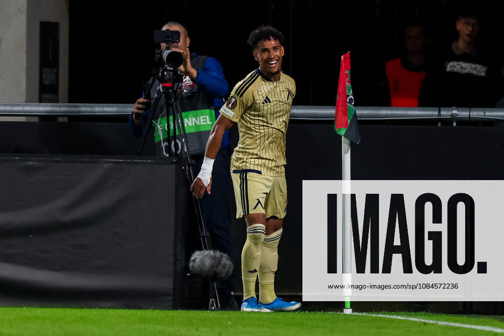 Reinaldo of Levski Sofia celebrates after scoring his team s first goal during the UEFA Europa League 2026 27 League Phase MD2 match between N.E.C. Nijmegen and PFC Levski Sofia at Goffertstadion on October 15, 2026 in Nijmegen, Netherlands.