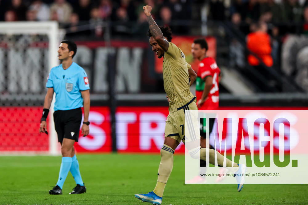 Reinaldo of Levski Sofia celebrates after scoring his team s first goal during the UEFA Europa League 2026 27 League Phase MD2 match between N.E.C. Nijmegen and PFC Levski Sofia at Goffertstadion on October 15, 2026 in Nijmegen, Netherlands.