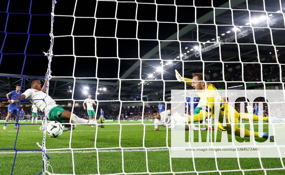 Georginio Rutter of Brighton and Hove Albion scores a goal to make the score 1-0. Brighton & Hove Albion v Kauno Zalgiris, UEFA Conference League, Football, American Express Stadium, Brighton, UK - 15 Oct 2026Brighton American Express Stadium United Kingdom