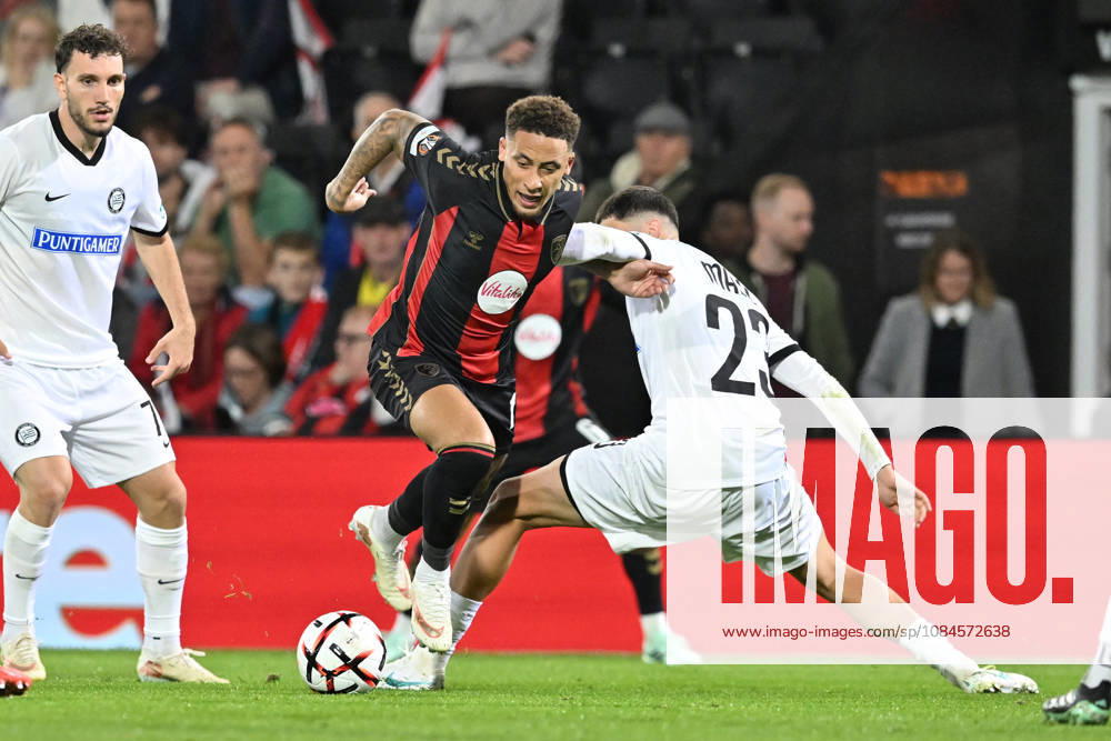 Bournemouth v Sturm Graz, Europa League Marcus Tavernier (16) of AFC Bournemouth is challenged by Arjan Malic (23) of Sturm Graz during the Europa League match between Bournemouth and Sturm Graz at the Vitality Stadium, Bournemouth, UK on 15 October 2026. Bournemouth Vitality Stadium Dorset UK Editorial use only ,