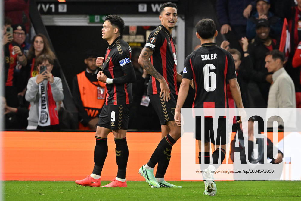 Bournemouth v Sturm Graz, Europa League Goal 1-0 - Evanilson (9) of AFC Bournemouth celebrates scoring the opening goal during the Europa League match between Bournemouth and Sturm Graz at the Vitality Stadium, Bournemouth, UK on 15 October 2026. Bournemouth Vitality Stadium Dorset UK Editorial use only ,
