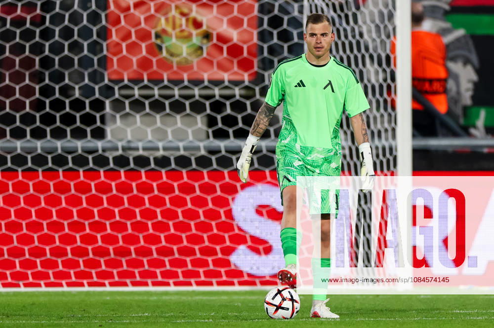 Levski Sofia goalkeeper Svetoslav Vutsov controls the ball during the UEFA Europa League 2026 27 League Phase MD2 match between N.E.C. Nijmegen and PFC Levski Sofia at Goffertstadion on October 15, 2026 in Nijmegen, Netherlands.