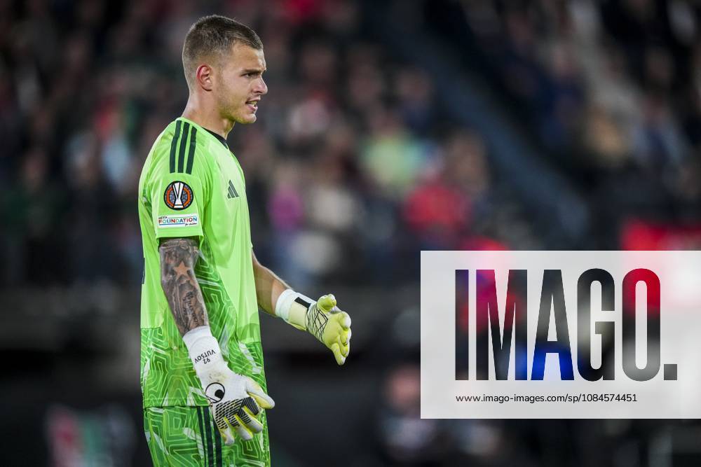 , Stadium De Goffert , season 2026 2027 , UEFA Europa League football , match between NEC Nijmegen and Levski Sofia , picture shows Levski Sofia goalkeeper Svetoslav Vutsov NEC - Levski Sofia x208457100x