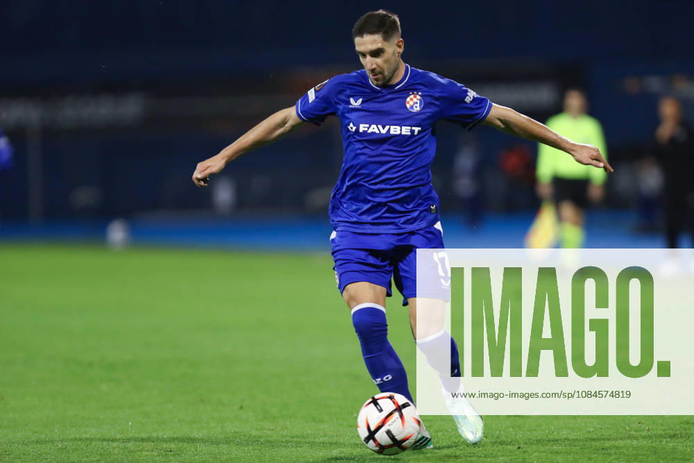 Zagreb, Croatia, 15th October 2026. UEFA Europa League. League phase, Matchday 2, Dinamo Zagreb vs Anderlecht at Maksimir Stadium, Zagreb. Luka IVANUSEC (17) with the ball. UEFA Europa League, Dinamo Zagreb vs Anderlecht.