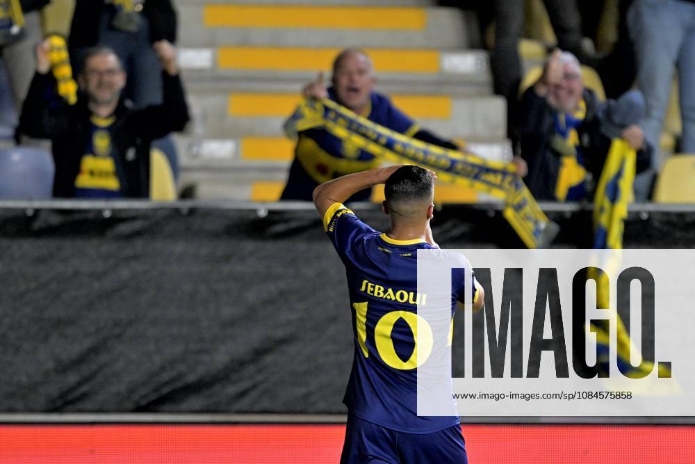 Sint-Truidense VV v Iberia Tbilisi - UEFA Conference League SINT-TRUIDEN, BELGIUM - OCTOBER 15 : Sebaoui Ilias forward of Sint-Truidense VV celebrates scoring a goal during the UEFA Conference League 2026 27 first qualifying round between Sint-Truidense VV and Iberia Tbilisi on October 15, 2026 in Sint-Truiden, Belgium, 15 10 2026 Sint-Truiden Belgium