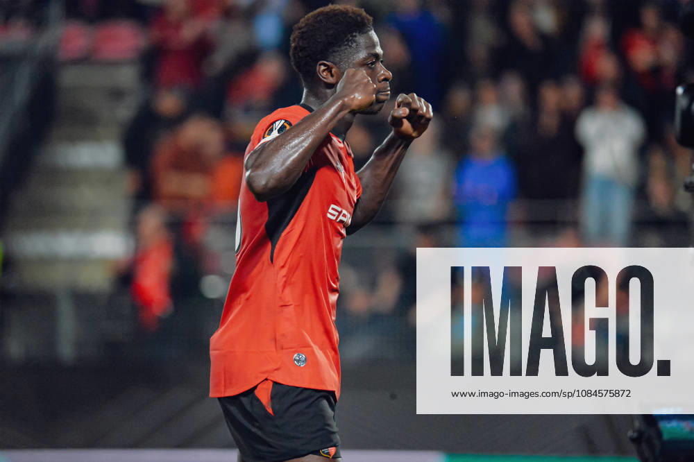 Joie des joueurs du Stade Rennais aprés le but de Mahamadou Nagida (Stade Rennais)