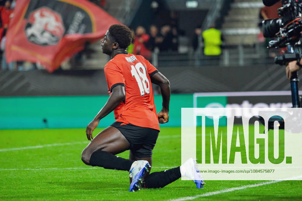 Joie des joueurs du Stade Rennais aprés le but de Mahamadou Nagida (Stade Rennais)