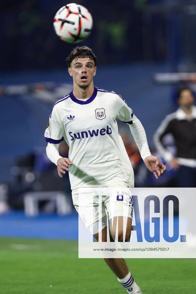Zagreb, Croatia, 15th October 2026. UEFA Europa League. League phase, Matchday 2, Dinamo Zagreb vs Anderlecht at Maksimir Stadium, Zagreb. Tristan DEGREEF (83). UEFA Europa League, Dinamo Zagreb vs Anderlecht.