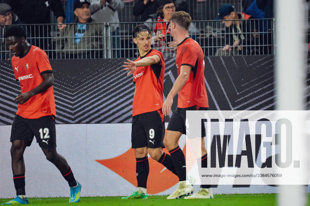 Joie des joueurs du Stade Rennais aprés le but de Abdelhamid Ait Boudlal (Stade Rennais)