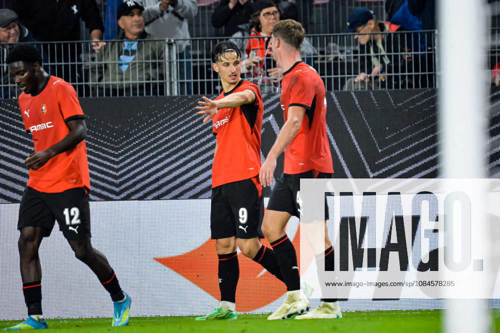 Joie des joueurs du Stade Rennais aprés le but de Abdelhamid Ait Boudlal (Stade Rennais)
