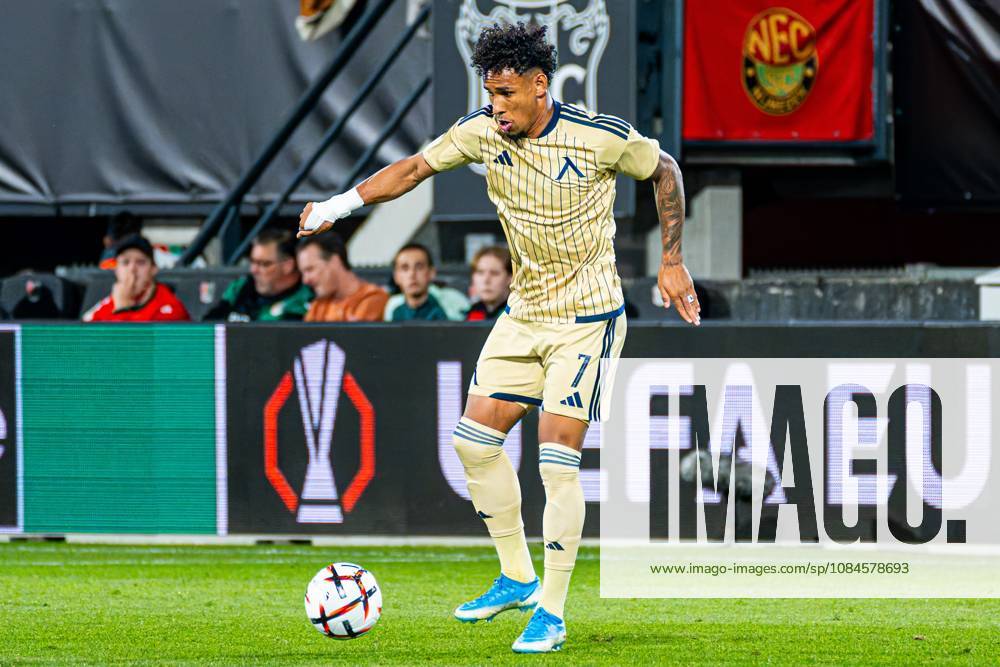 NIJMEGEN - Reinaldo of Levski Sofia runs with the ball during the UEFA Europa League match between NEC Nijmegen and Levski Sofia at the Goffertstadion on October 15, 2026 in Nijmegen, the Netherlands. KEVIN SENDERS ANP UEFA Europa League 2026 27 ANPxSportx xMarcelxterxBalsxIVx 572568129 originalFilename: 572568129