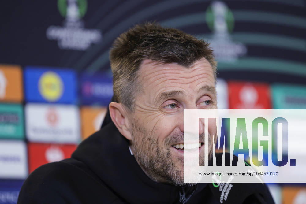 Soccer, Conference League 2026 Brann Lincoln Red Imps Bergen 20261015 Brann coach Eirik Horneland during a press conference after the Conference League soccer match between SK Brann and Lincoln Red Imps at Brann Stadium. Photo: Paul S. Amundsen, NTB, Bergen, Norway. EDITORFOR MEDIA USE ONLY; RESTRICTED USE FOR BETTING COMPANIES